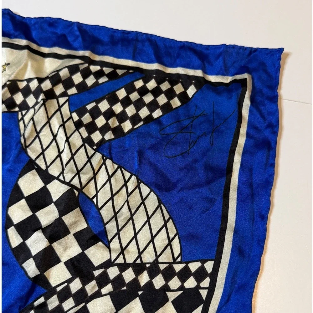 Lost Pattern Journey Silk Scarf by Shantell Lacayo Checkered Print Square